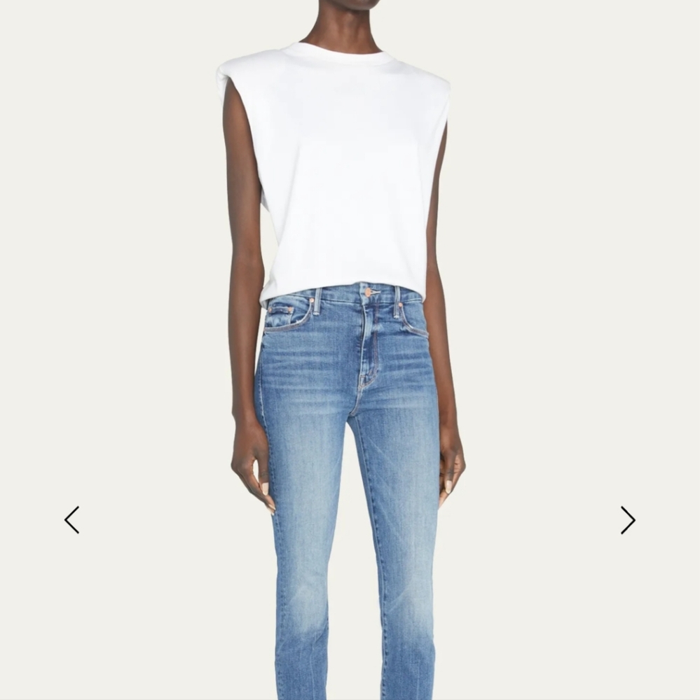 Mother high waisted looker ankle fray denim